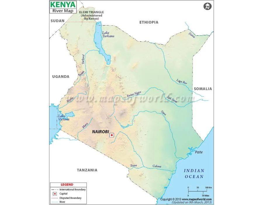 kenya river map